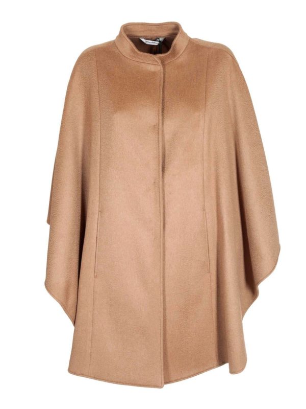 Max Mara: Capes &  Ponchos - Addi cape in camel color