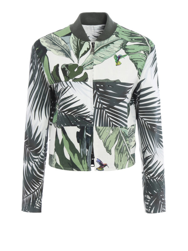 Max Mara: casual jackets - Tema leaf print jacket