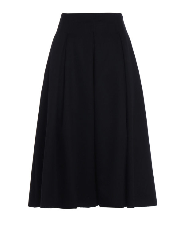 Max Mara: Knielange und Midi Röcke - Midirock - Schwarz