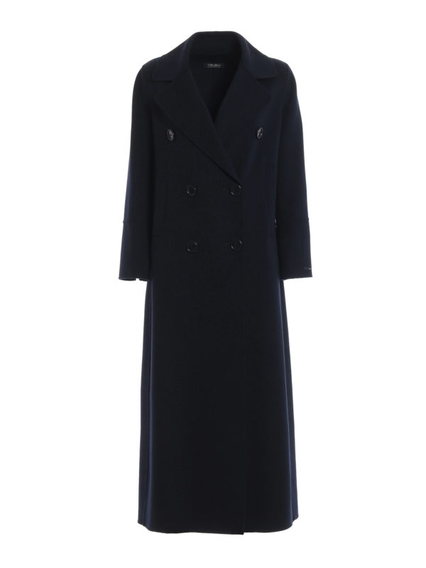 Max Mara: long coats - Custodi pure wool double-breasted coat
