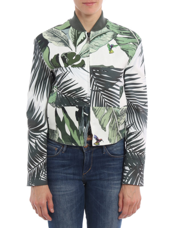 Max Mara: casual jackets online - Tema leaf print jacket
