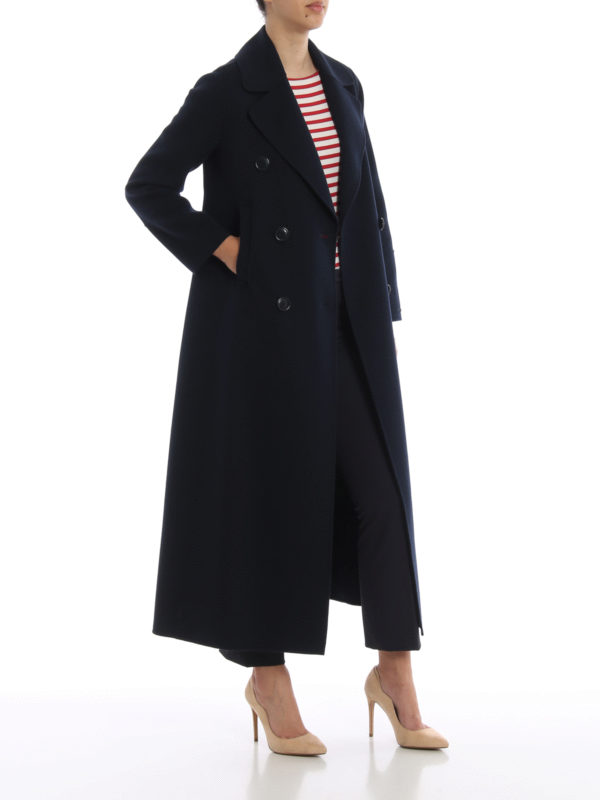 Max Mara: long coats online - Custodi pure wool double-breasted coat