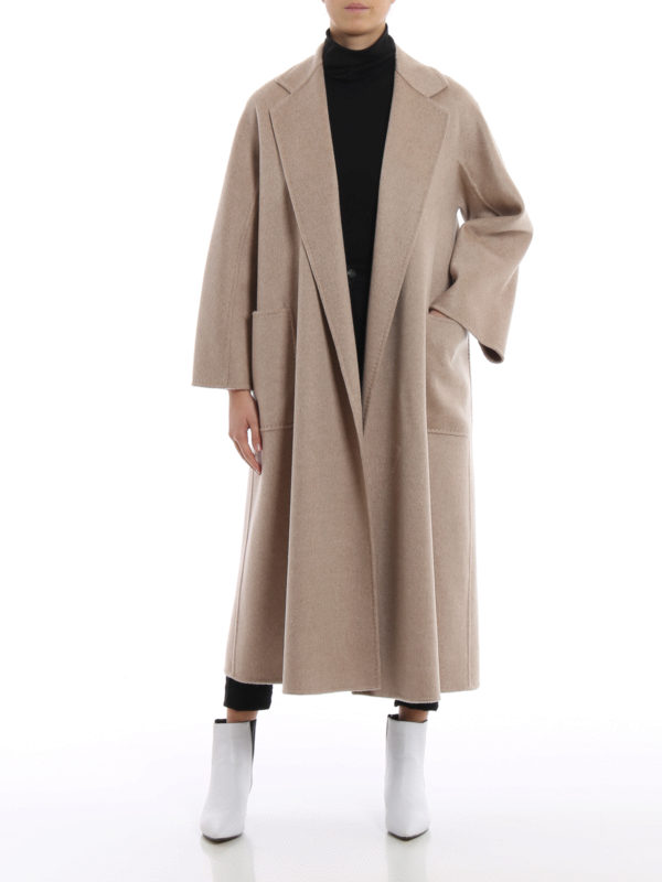 Max Mara: long coats online - Labbro double cashmere wrap coat