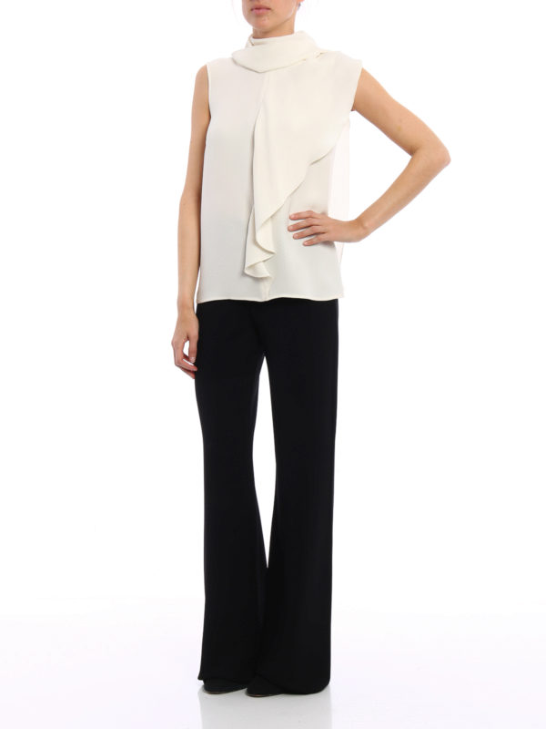Max Mara: Tops & Tank tops online - Magda flounced silk top