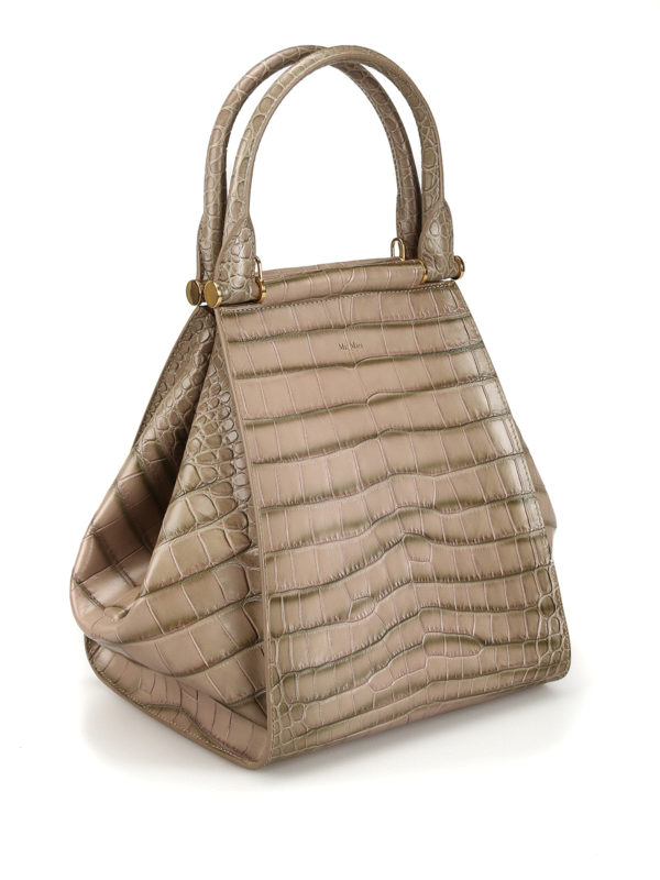 Max Mara: totes bags online - Anita croco print leather tote