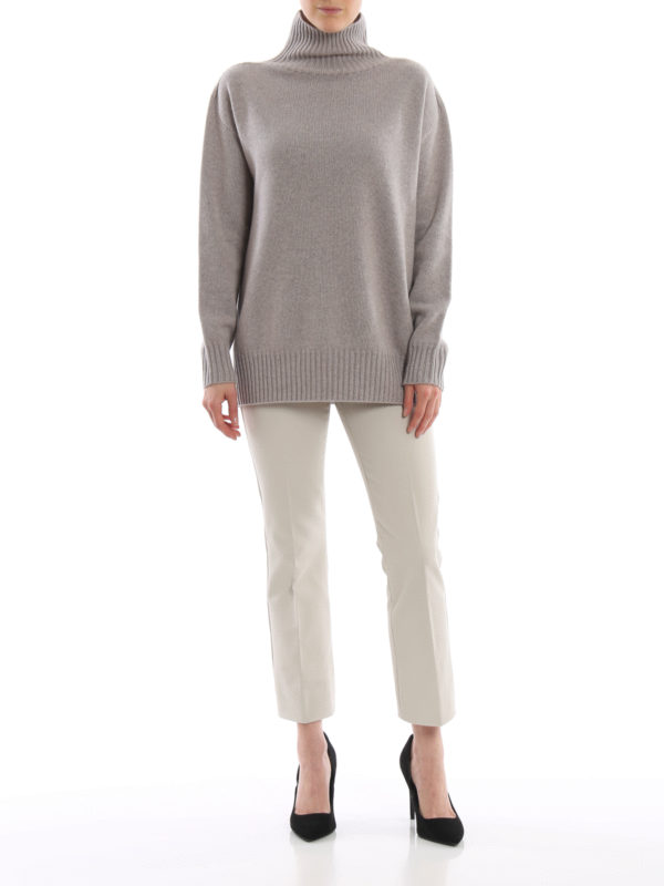 Max Mara: Rollkragenpullover  und Polo-Ausschnitt online - Rollkragenpullover - Hellgrau