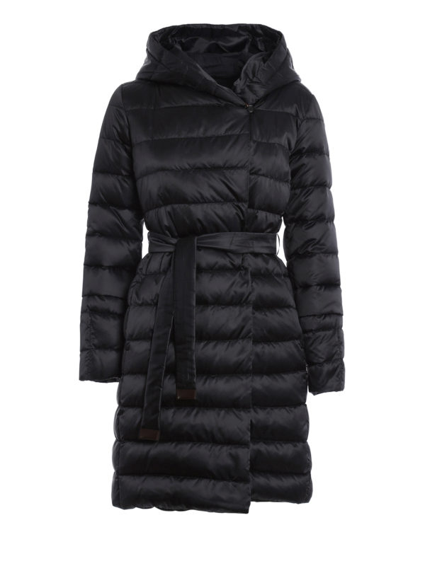 Max Mara: Lange Daunenmäntel - Daunenmantel - Schwarz