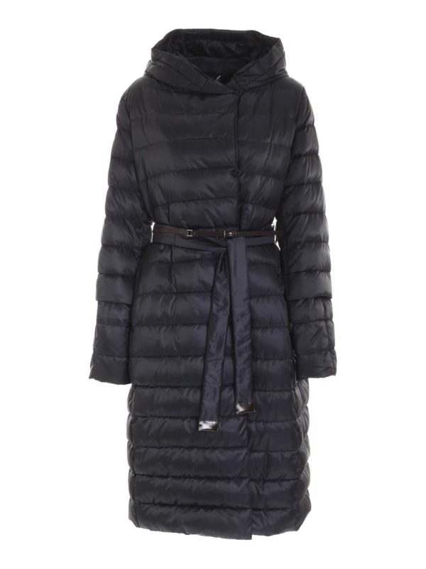 Max Mara: Lange Daunenmäntel - Daunenmantel - Blau