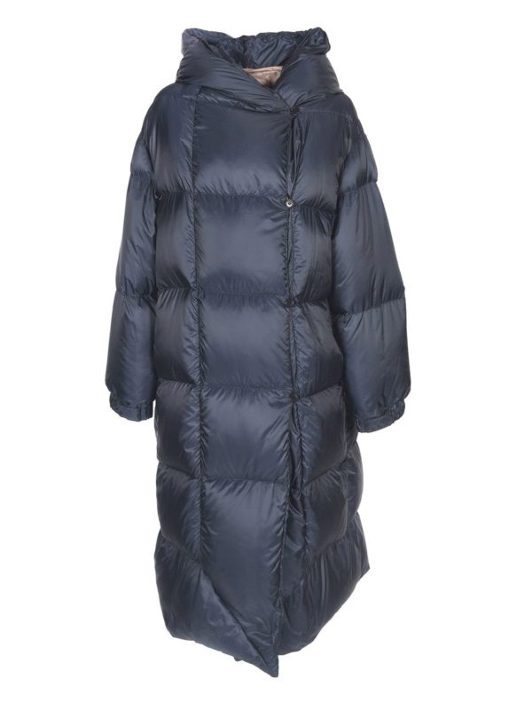 Max Mara: Lange Daunenmäntel - Daunenmantel - Blau