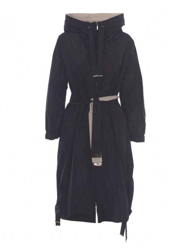 Max Mara: parkas - Lightpi waterproof parka in Blu Notte color