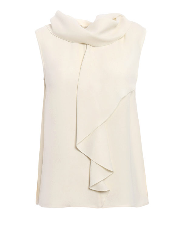 Max Mara: Tops & Tank tops - Magda flounced silk top
