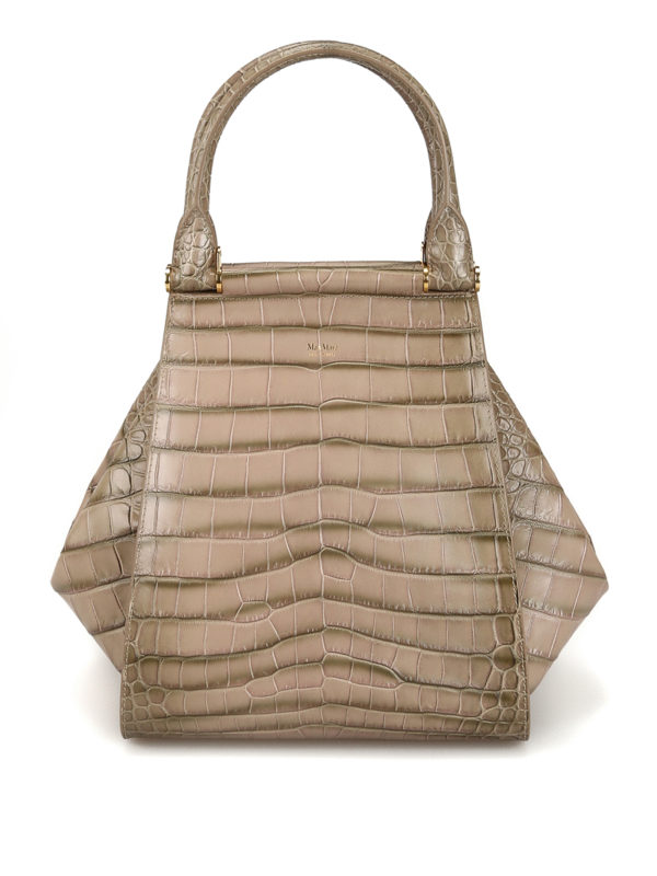Max Mara: totes bags - Anita croco print leather tote