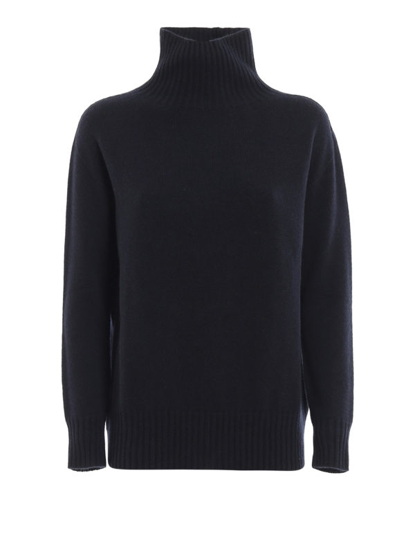 Max Mara: Rollkragenpullover  und Polo-Ausschnitt - Rollkragenpullover - Blau