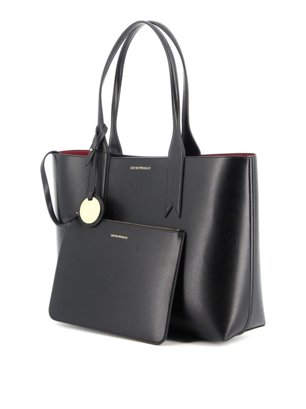 Emporio Armani Maxi logo charm tote Black Y3D081YH15A88058
