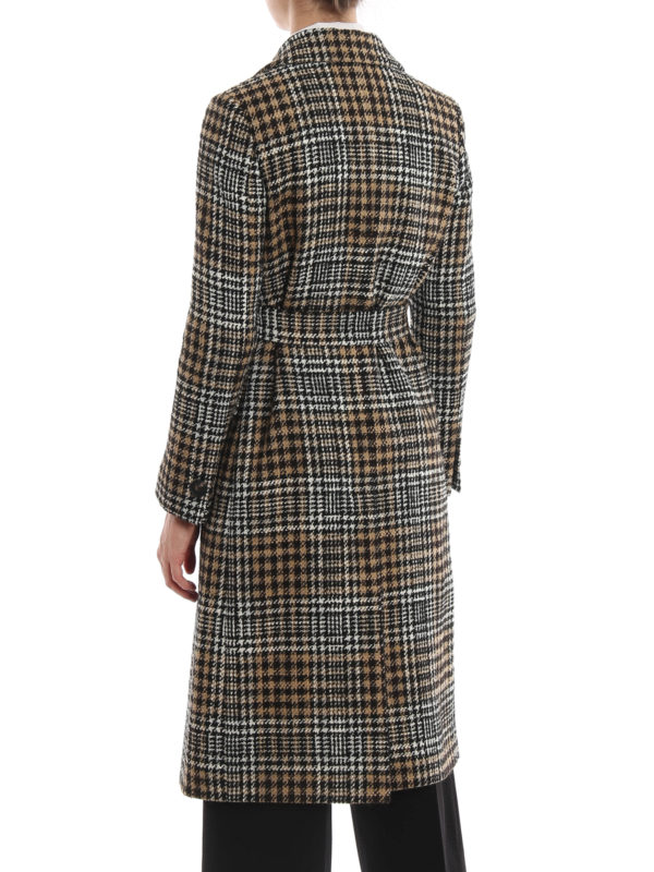 Maxi Prince of Wales wool blend coat shop online: TAGLIATORE