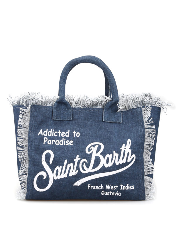MC2 SAINT BARTH: totes bags - Vanity denim effect canvas beach bag