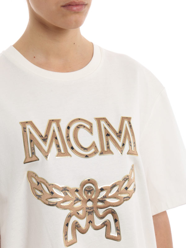 Mcm MCM print white T-shirt - White - Women | MHT8SMM10WI001