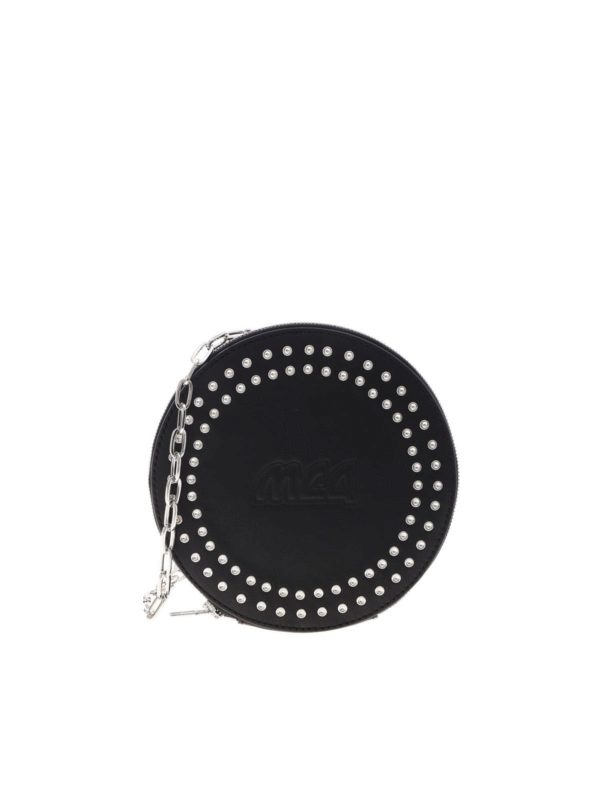 McQ Alexander Mcqueen: borse a tracolla - Borsa rotonda nera con borchie