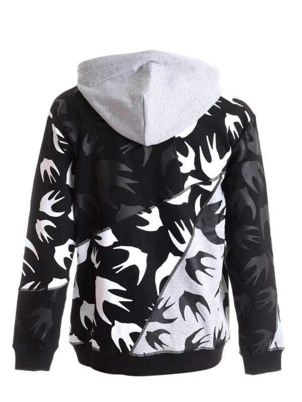 McQ Alexander Mcqueen: Sweatshirts & Sweaters online - Swallow hoodie in grey and black