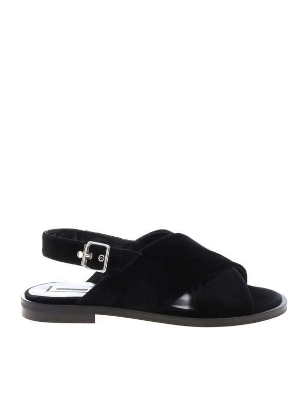 McQ Alexander Mcqueen: sandali - Sandali Kim neri con bande intrecciate