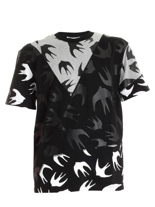 T shirts McQ Alexander Mcqueen All over Swallow print T shirt in