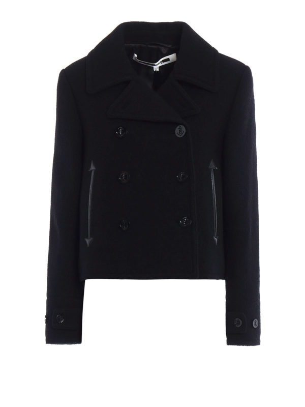 MCQ: casual jackets - Wool double-breasted crop pea coat