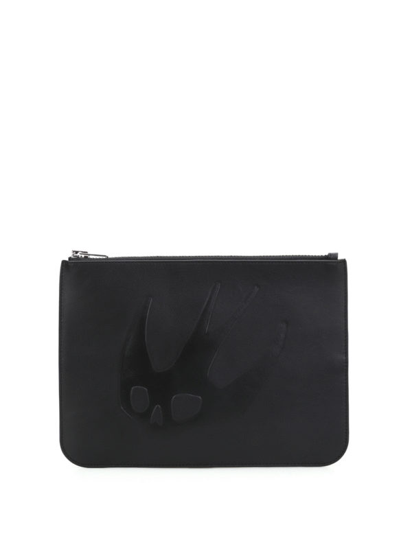 MCQ: clutches - Swallow leather large pouch