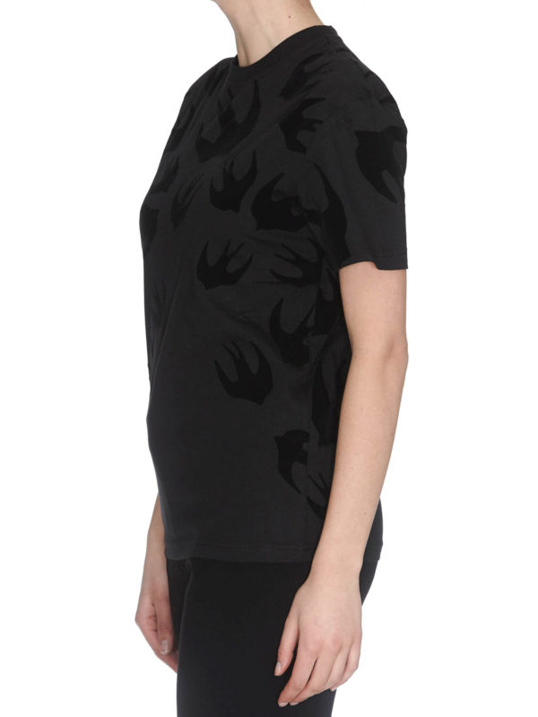 MCQ: t-shirts online - Swallow flock print black T-shirt