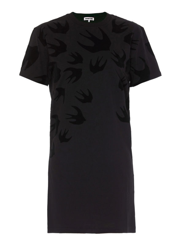 MCQ: short dresses - Swallow print T-shirt dress