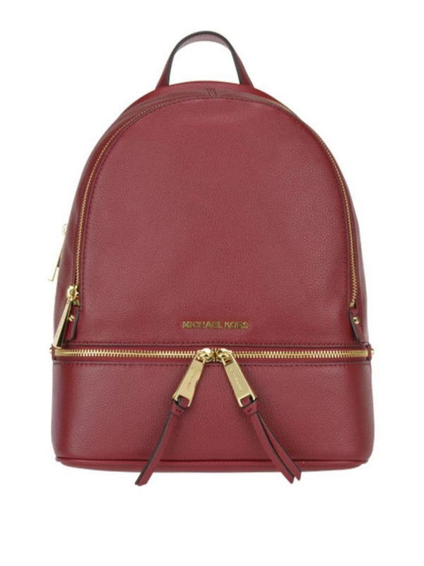 MICHAEL KORS: backpacks - Rhea small dark red backpack