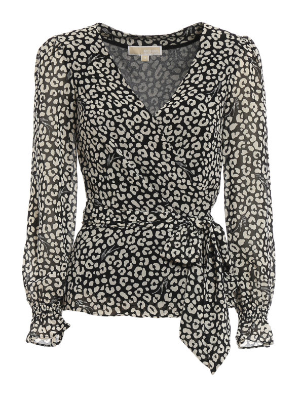 MICHAEL KORS: blouses - Bicolor wrap blouse