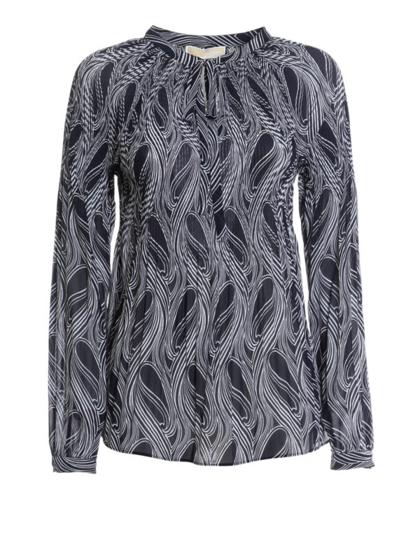 MICHAEL KORS: blouses - Printed tie-front blouse