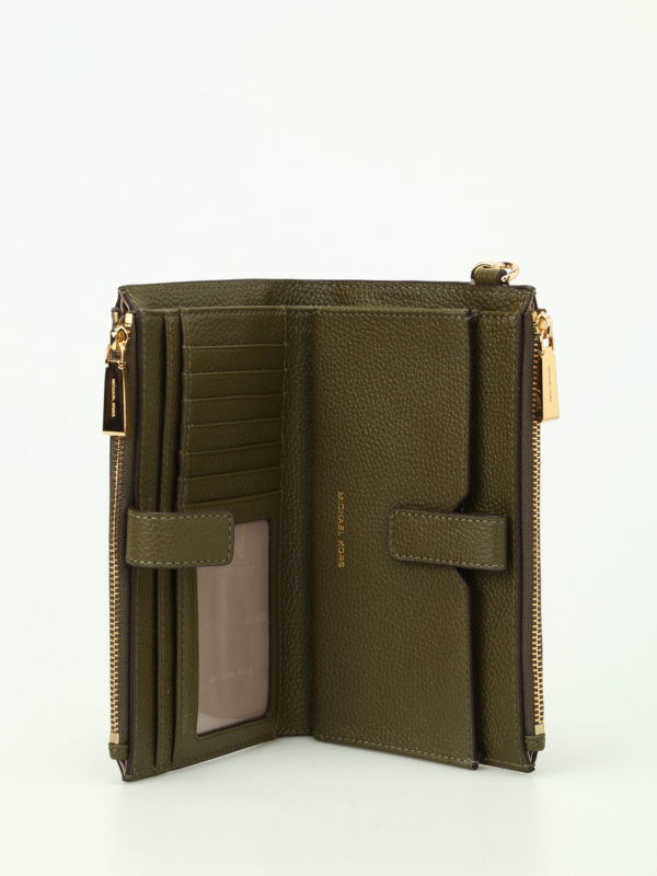 MICHAEL KORS buy online Adele olive double zip wallet
