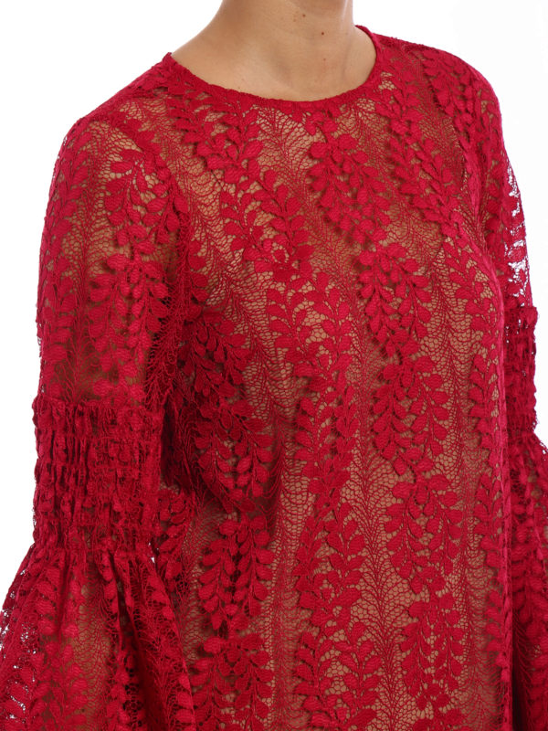 white lace sheath dress with sleeves Tadashi Shoji Long Sleeve Lace Cocktail Dress in Ivory/Petal