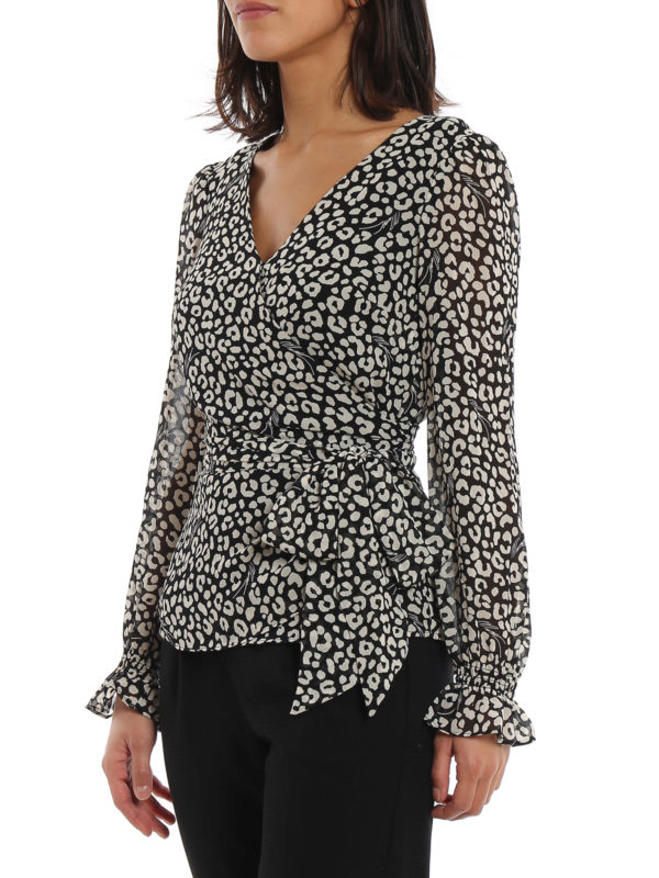 MICHAEL KORS buy online Bicolor wrap blouse