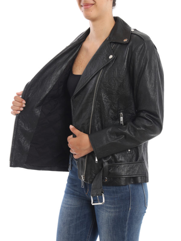 MICHAEL KORS buy online Chiodo nero in morbida nappa