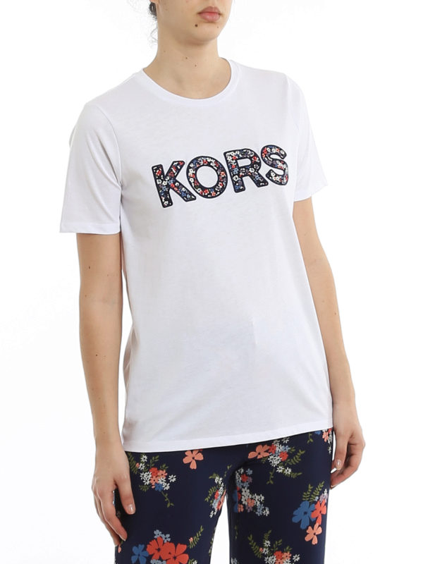 MICHAEL KORS buy online Floral patch logo cotton T-shirt