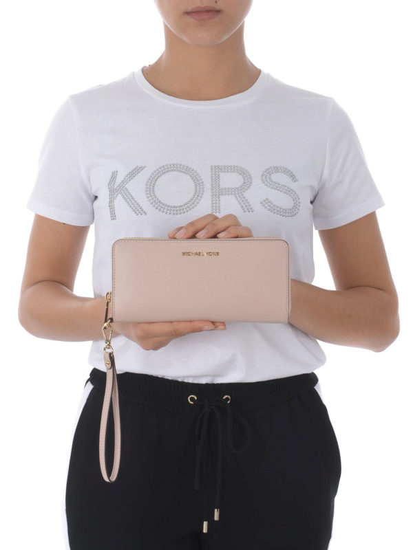 MICHAEL KORS buy online Light pink saffiano leather wallet