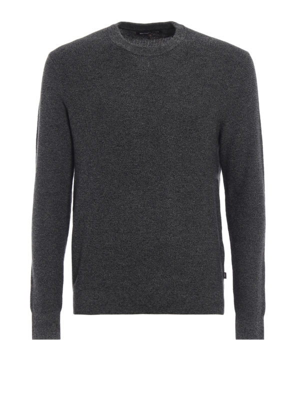 MICHAEL KORS: crew necks - Ash grey soft cotton and wool sweater