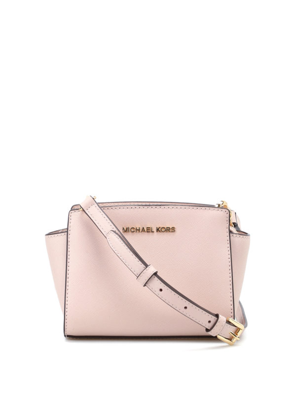 MICHAEL KORS: cross body bags - Selma mini soft pink messenger bag