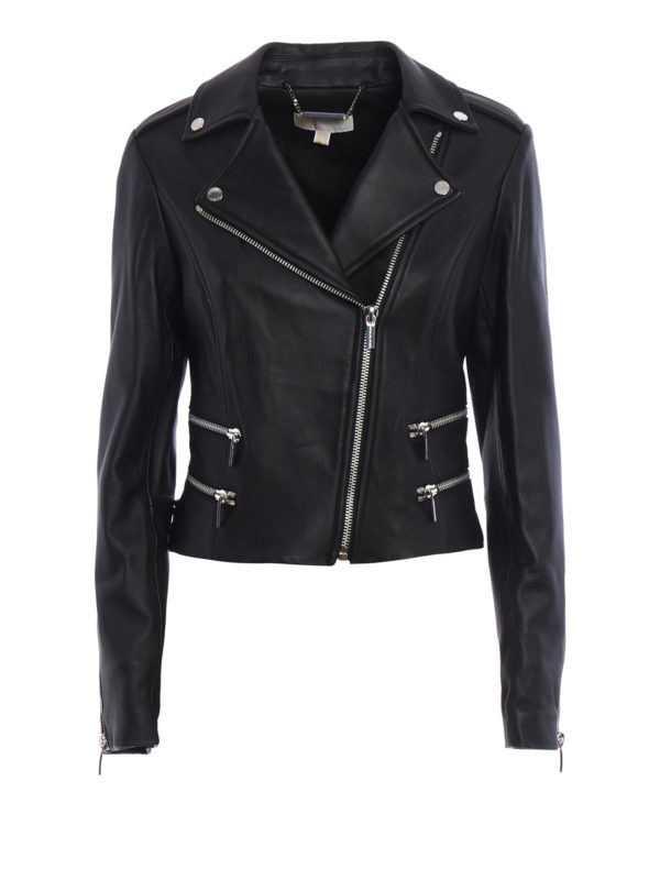 MICHAEL KORS: leather jacket - Leather biker jacket
