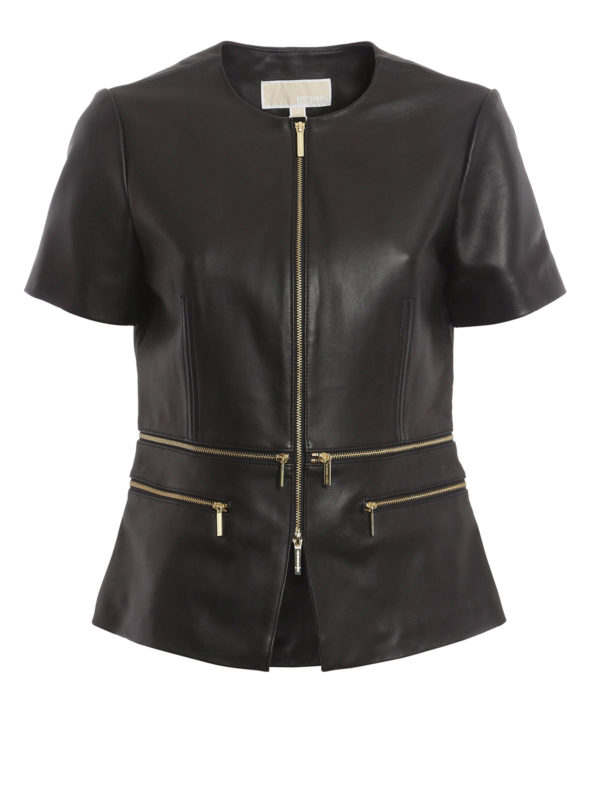 MICHAEL KORS: leather jacket - Multi zip leather jacket