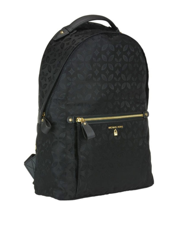 Backpacks Michael Kors Kelsey black floral nylon large backpack 30F8GO2B4J001