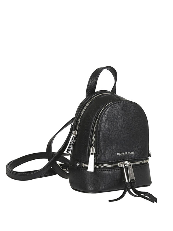 MICHAEL KORS: backpacks online - Rhea Mini black leather backpack