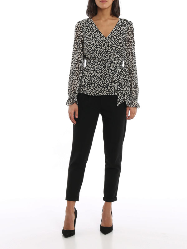MICHAEL KORS: blouses online - Bicolor wrap blouse