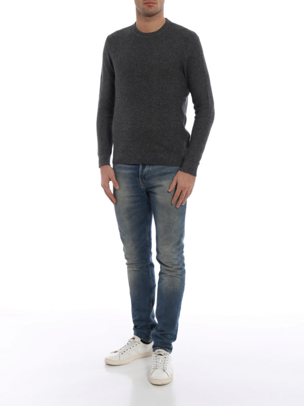 MICHAEL KORS: crew necks online - Ash grey soft cotton and wool sweater