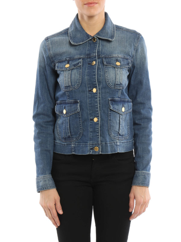 MICHAEL KORS: denim jacket online - Multi pockets denim jacket