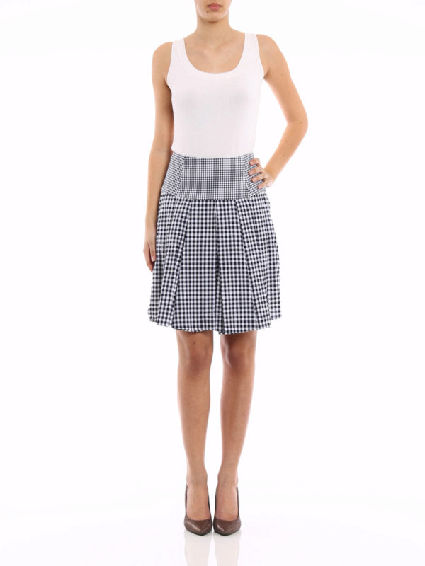 MICHAEL KORS: Knee length skirts & Midi online - Gingham cotton pleated skirt