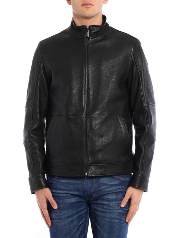 MICHAEL KORS: leather jacket online - Grained leather jacket