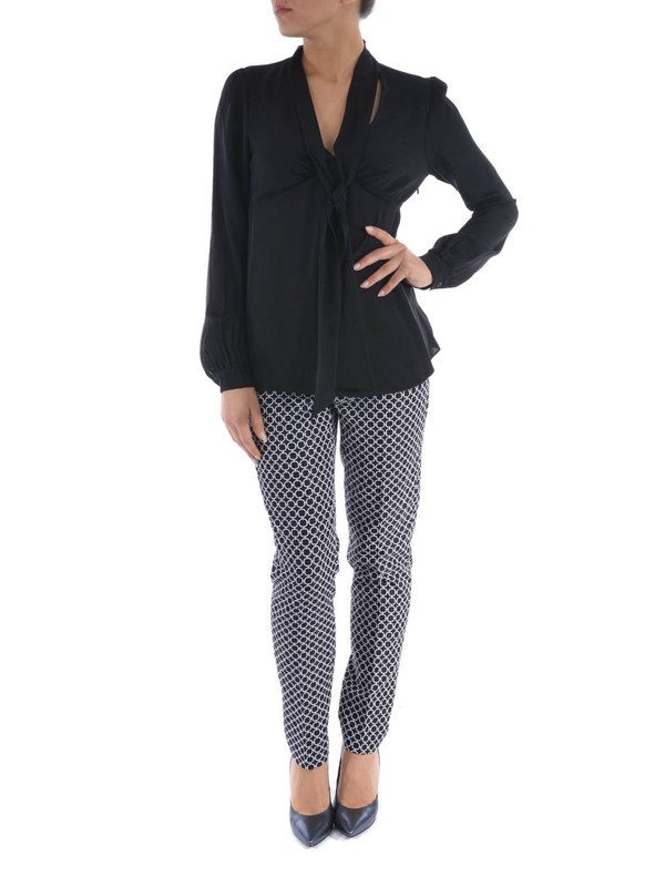 MICHAEL KORS: shirts online - Bow tie silk blouse